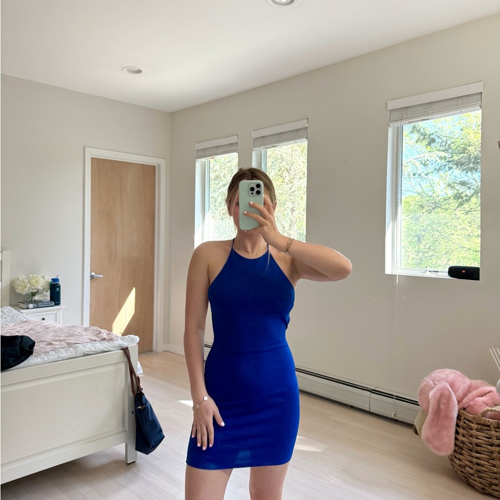Blue Blush Mini Dress in Blue